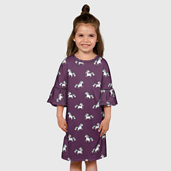 Платье клеш для девочки Забавные единороги паттерн, цвет: 3D-принт — фото 2