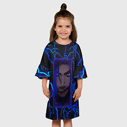 Платье клеш для девочки ARCANE League Of Legends JINX молния, цвет: 3D-принт — фото 2