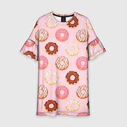 Платье клеш для девочки Pink donuts, цвет: 3D-принт