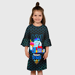 Платье клеш для девочки Лу BRAWL STARS соты, цвет: 3D-принт — фото 2