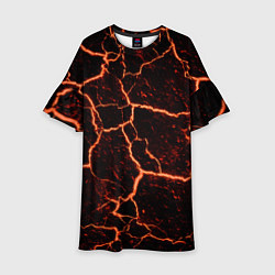 Платье клеш для девочки Раскаленная лаваhot lava, цвет: 3D-принт