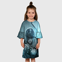 Платье клеш для девочки ЦИРИ, ВЕДЬМАК, THE WITCHER, цвет: 3D-принт — фото 2