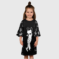 Платье клеш для девочки Крёстный отец Лого паттерн, цвет: 3D-принт — фото 2