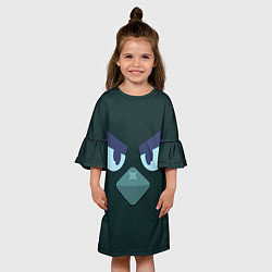 Платье клеш для девочки Ворон BRAWL STARS образ, цвет: 3D-принт — фото 2