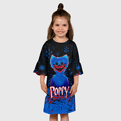 Платье клеш для девочки Poppy Playtime хоррор, цвет: 3D-принт — фото 2