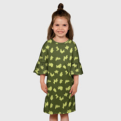 Платье клеш для девочки Пограничник камуфляж, цвет: 3D-принт — фото 2