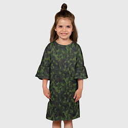 Платье клеш для девочки Камуфляж с холстовой сеткой, цвет: 3D-принт — фото 2