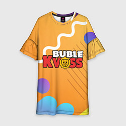 Платье клеш для девочки Бабл квас Bubble kvass геометрический фон, цвет: 3D-принт