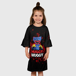 Платье клеш для девочки 3D Хаги ваги Huggy Wuggy Poppy Playtime, цвет: 3D-принт — фото 2