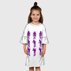 Платье клеш для девочки Five Nights At Freddys purple guy, цвет: 3D-принт — фото 2