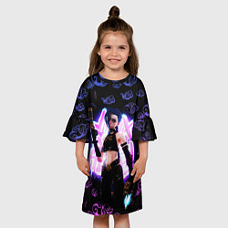 Платье клеш для девочки ДЖИНКС League Of Legends Arcane, цвет: 3D-принт — фото 2