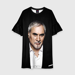 Платье клеш для девочки МЕЛАДЗЕ НА ЧЕРНОМ ФОНЕ, цвет: 3D-принт