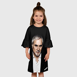 Платье клеш для девочки МЕЛАДЗЕ НА ЧЕРНОМ ФОНЕ, цвет: 3D-принт — фото 2