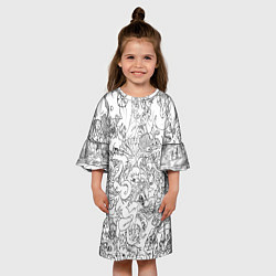 Платье клеш для девочки Раскрась - одежду, цвет: 3D-принт — фото 2