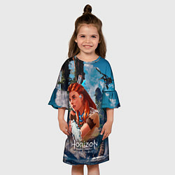 Платье клеш для девочки Aloy Horizon, цвет: 3D-принт — фото 2