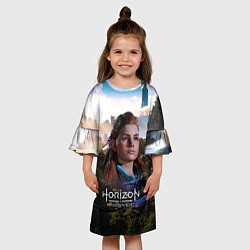 Платье клеш для девочки Aloy Horizon Forbidden West game, цвет: 3D-принт — фото 2