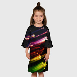 Платье клеш для девочки Полет звезды, цвет: 3D-принт — фото 2