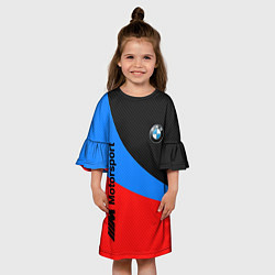 Платье клеш для девочки BMW MOTOSPORT 2022, цвет: 3D-принт — фото 2