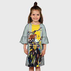 Платье клеш для девочки Horizon forbidden west Aloy, цвет: 3D-принт — фото 2