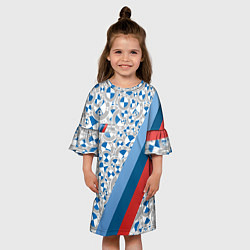 Платье клеш для девочки BMW LOGO 2020 PATTERN M SPORT, цвет: 3D-принт — фото 2