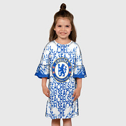 Платье клеш для девочки Chelsea football, цвет: 3D-принт — фото 2