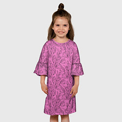 Платье клеш для девочки Узор тюльпанов, цвет: 3D-принт — фото 2