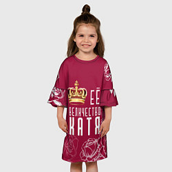 Платье клеш для девочки Её величество Прекрасная Катя, цвет: 3D-принт — фото 2