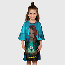 Платье клеш для девочки Vi girl cyberpunk 2077, цвет: 3D-принт — фото 2