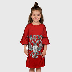 Платье клеш для девочки ГЕРБ РОССИИ КРАСНЫЙ, цвет: 3D-принт — фото 2