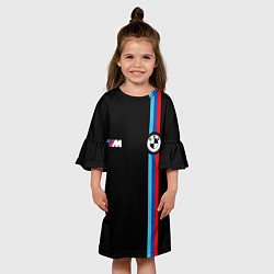 Платье клеш для девочки БМВ 3 STRIPE BMW, цвет: 3D-принт — фото 2