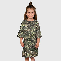 Платье клеш для девочки Peace, Love камуфляж, цвет: 3D-принт — фото 2