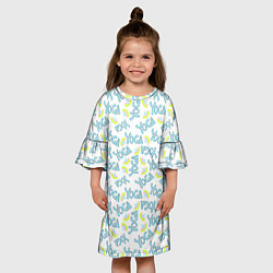 Платье клеш для девочки YOGA лотос, цвет: 3D-принт — фото 2