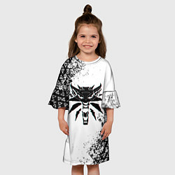Платье клеш для девочки THE WITCHER ГЛИТЧ ЛОГО, цвет: 3D-принт — фото 2