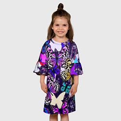 Платье клеш для девочки Бабочки Butterflies, цвет: 3D-принт — фото 2