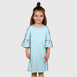 Платье клеш для девочки Кресты голубой фон, цвет: 3D-принт — фото 2