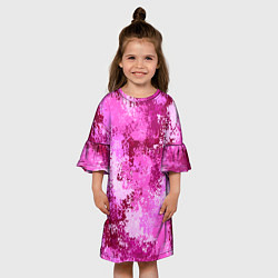 Платье клеш для девочки Спортивный камуфляж Пикси - Питахайя, цвет: 3D-принт — фото 2