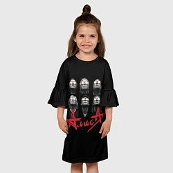 Платье клеш для девочки Рок-группа АЛИСА, цвет: 3D-принт — фото 2