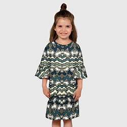Платье клеш для девочки Узор прямоугольный пиксел, цвет: 3D-принт — фото 2