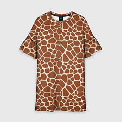 Платье клеш для девочки Шкура Жирафа - Giraffe, цвет: 3D-принт