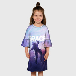 Платье клеш для девочки Space walk, цвет: 3D-принт — фото 2