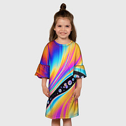 Платье клеш для девочки КИСЛОТНЫЙ УЗОР, цвет: 3D-принт — фото 2