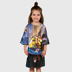 Платье клеш для девочки Bowser racer Mario Kart 8 Deluxe, цвет: 3D-принт — фото 2