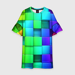 Платье клеш для девочки Color geometrics pattern Vanguard, цвет: 3D-принт