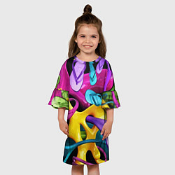 Платье клеш для девочки Пляжный паттерн Summer, цвет: 3D-принт — фото 2