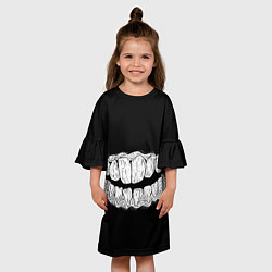 Платье клеш для девочки Зубы Каонаси, цвет: 3D-принт — фото 2