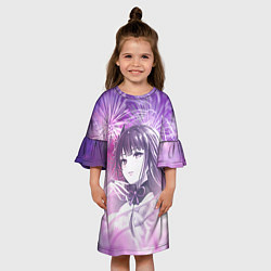 Платье клеш для девочки Райдэн и фейерверки, цвет: 3D-принт — фото 2