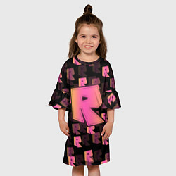 Платье клеш для девочки ROBLOX ЛОГО, цвет: 3D-принт — фото 2