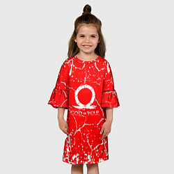 Платье клеш для девочки God of war Трещины, цвет: 3D-принт — фото 2