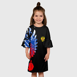 Платье клеш для девочки Герб russia, цвет: 3D-принт — фото 2