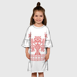 Платье клеш для девочки Славянский Узор Дерево Мира 3D, цвет: 3D-принт — фото 2